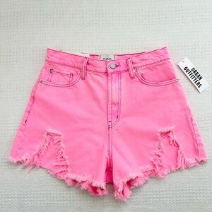 BDG Urban Outfitters Shorts Chewed Frayed A-Line Denim  Hot Pink Size 28, NWT